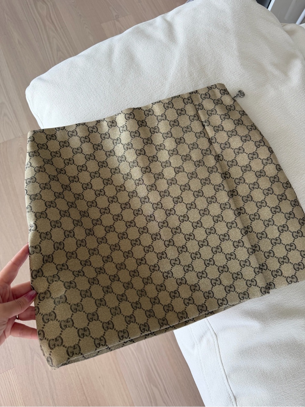 NWT Gucci GG Glitter Canvas Mini Skirt